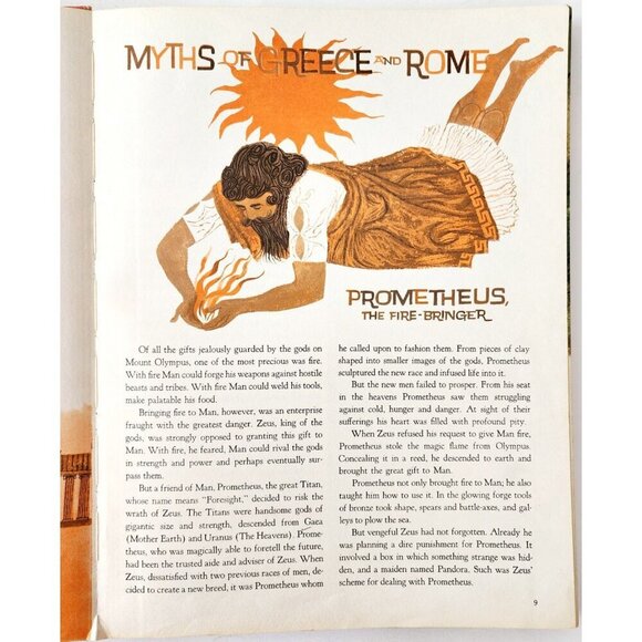 1960 Stories Of Gods & Heroes Mythology Illustrated Art Seiden 1st Edition WHBS - Picture 7 of 9